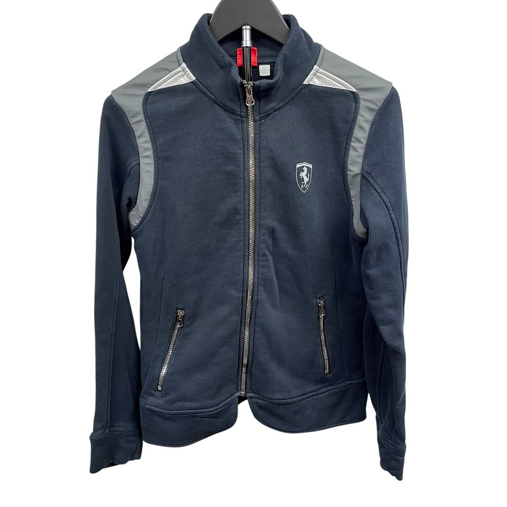 Puma x Ferrari Women's Black‎ Full Zip Fitted Fleece Lined Track Jacket